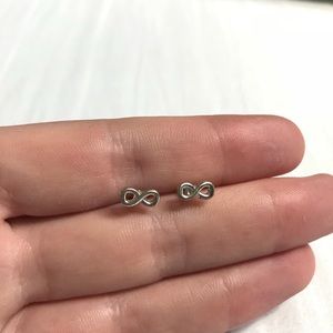 Tiny Silver Infinity Earrings